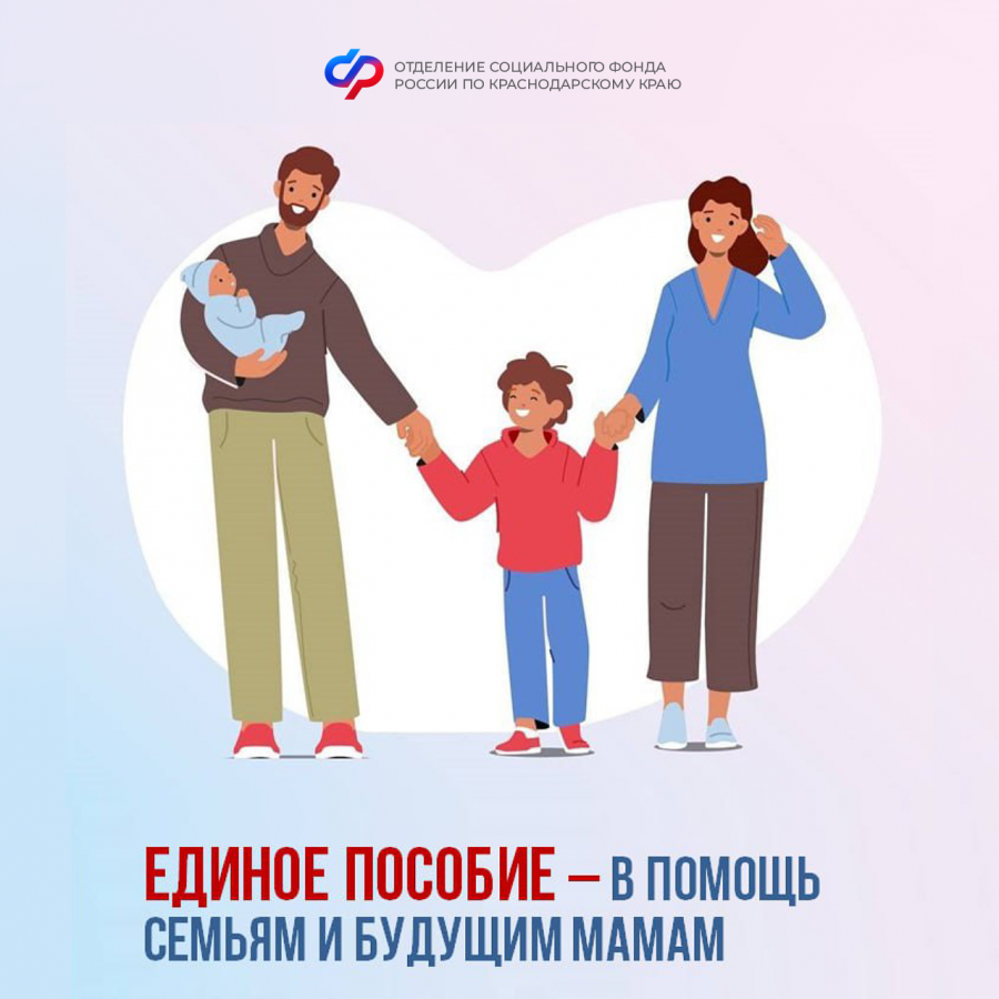 Единое пособие — поддержка семей с детьми и беременных женщин от Отделения Соцфонда по Краснодарскому краю